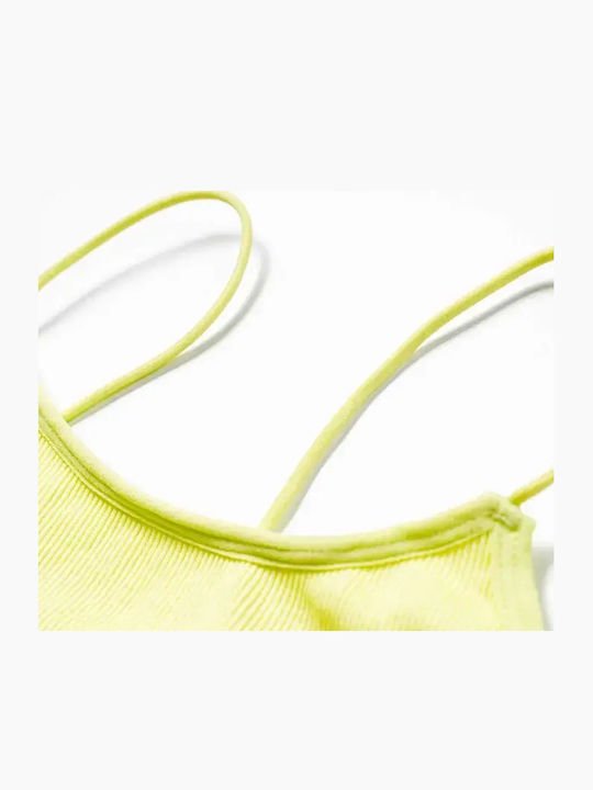 Παιδικό Crop Top Αμάνικο Κίτρινο neon Funny