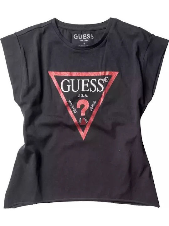 Kids' Crop Top Short Sleeve Black