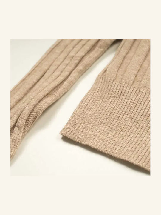 Kinderpullover Langarm dunkelbeige