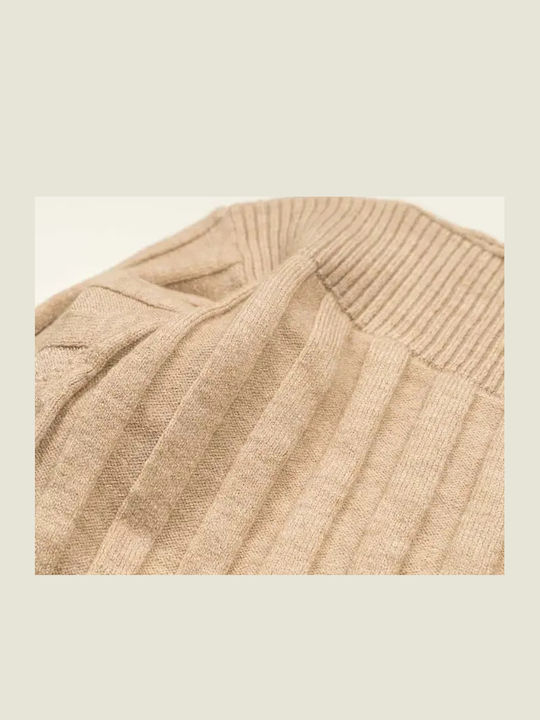Kinderpullover Langarm dunkelbeige