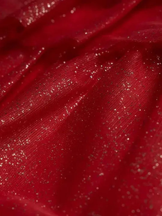 Children's Dress Short Sleeve Tulle Coral