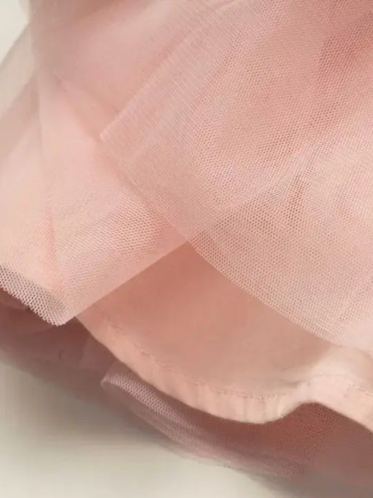 Mädchenkleid Kurzärmelig Tüll Rosa Fuchsia