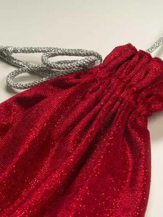 Rochie pentru Copii Mânecă lungă Catifea Set cu Accesorii Red