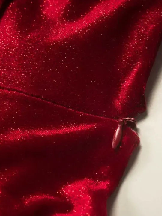 Rochie pentru Copii Mânecă lungă Catifea Set cu Accesorii Red