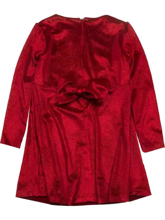 Rochie pentru Copii Mânecă lungă Catifea Set cu Accesorii Red