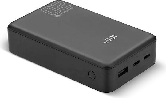 everActive EB-22QB Power Bank 20000mAh 20W mit USB-A Ausgangsanschluss und 2 USB-C Ausgangsanschlüssen Schnellladung Schwarze