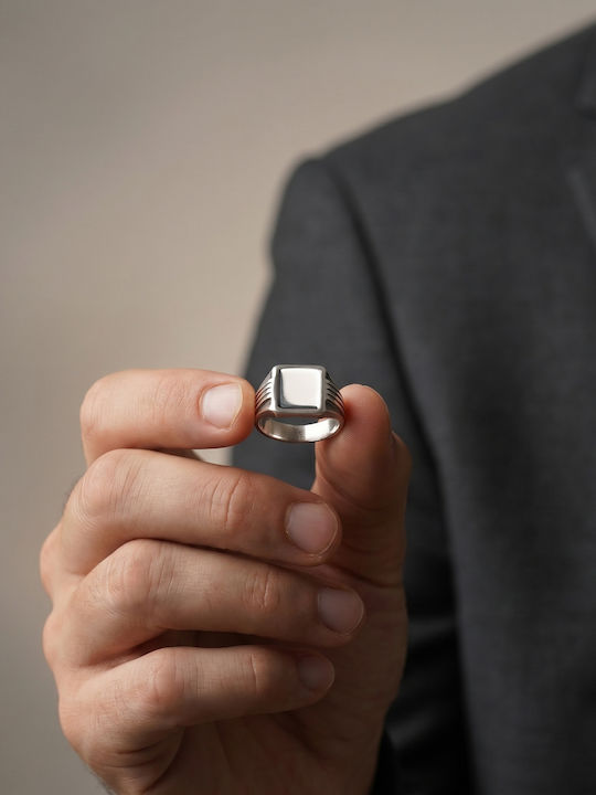 Kiriakos Gofas Men's Ring with Stones Silver