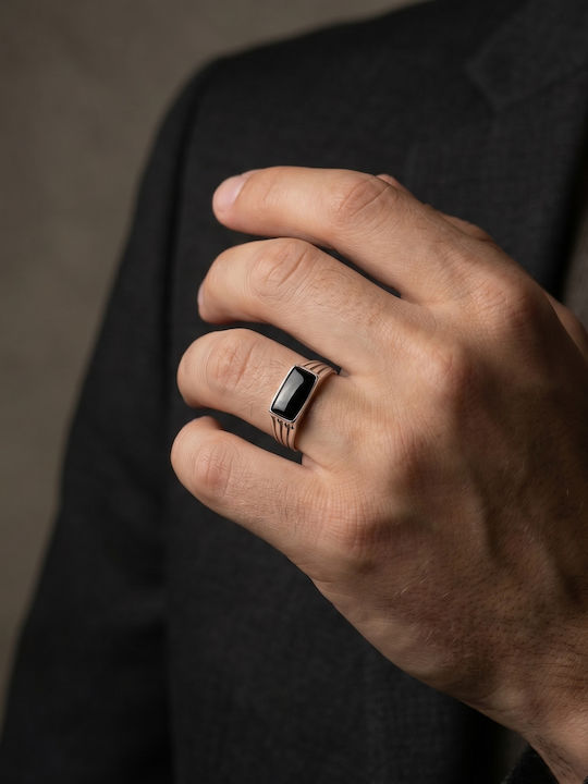 Kiriakos Gofas Men's Ring with Zircon Silver