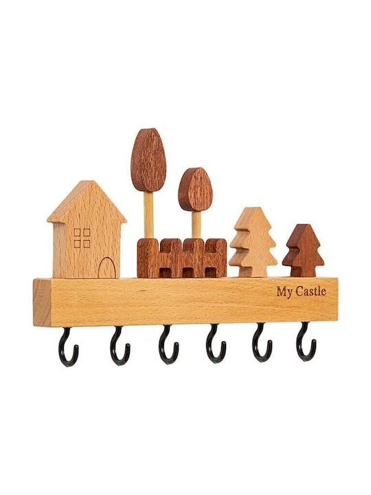 Alista Home Kleidothiki De Perete Din Lemn 14.5x2x22.5cm