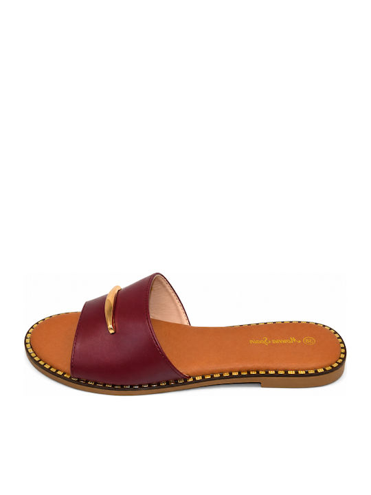 Flache Sandalen Für Damen Burgundisch SM-MRS-F24-26SA