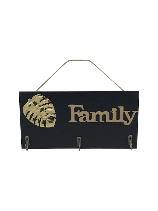 Uncle George Wall Key Holder Wooden 3 positions 20x1x10cm