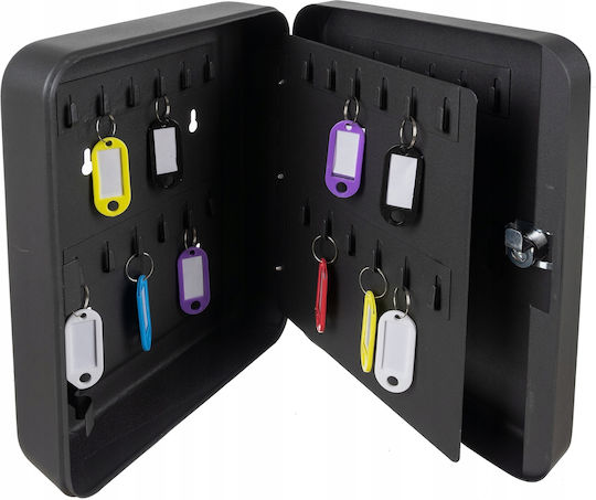 Cute Key Storage Idealstore Made Iron Lock Contains 48 Colorful Identifiers That Can Be Engraved Stickers 1-48 2 Access Keys Installation Kit Included Antique Graphite Color