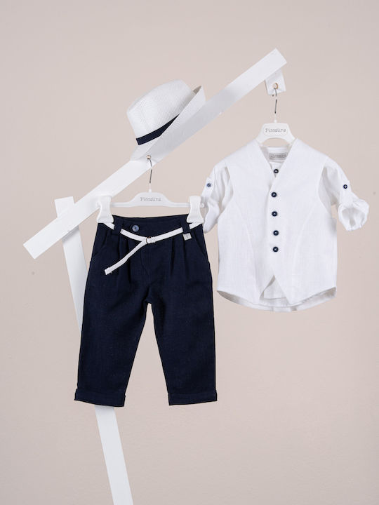Piccolino Baptism Suit for Boys Hector Navy Blue