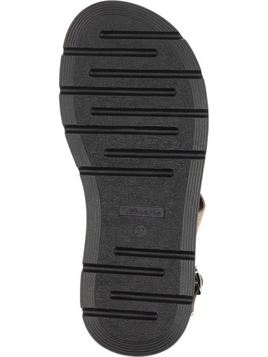 Damen Flache Sandalen Grau