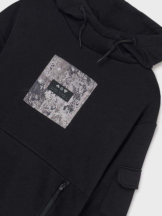 Kids Sweatshirt with Hood and Pockets Black