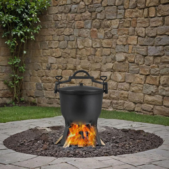 Oală Din Fontă Zola 7 L 3 Picioare Capac Inclus 37.5 X 46.5 Cm Neagră