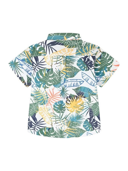 Kids Floral Short-sleeved Shirt Green