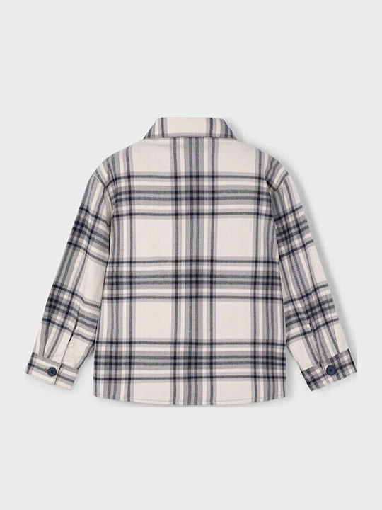 Kids Checked Shirt Long Sleeve Gray