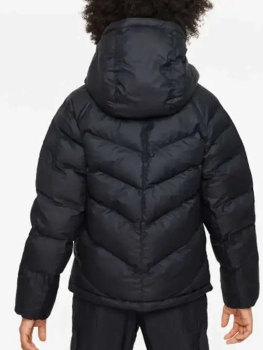 Kids' Sports Jacket Short with Hood Black Sportswear