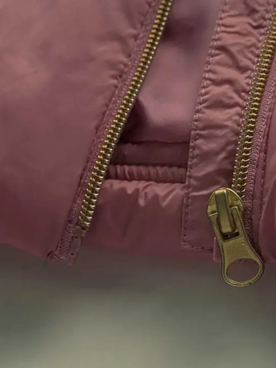 Παιδικό Casual Μπουφάν Αμάνικο Κοντό με Κουκούλα Pink