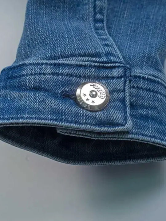 Geacă Denim Pentru Copii Albastră