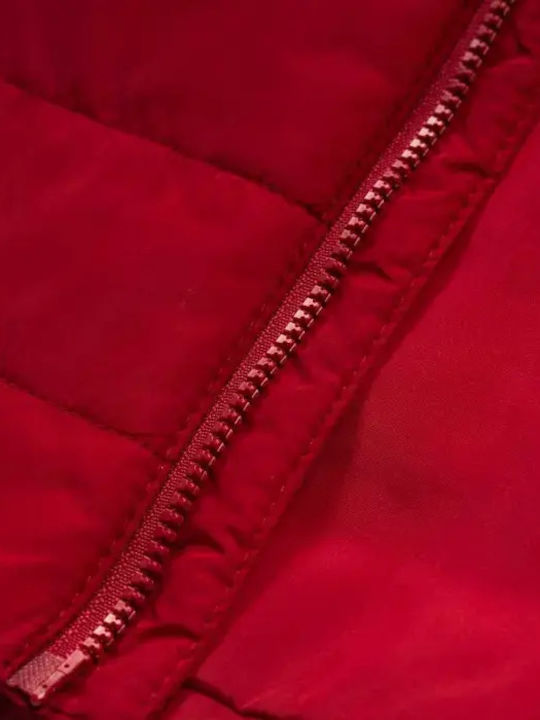 Kids Quilted Sleeveless Jacket Red