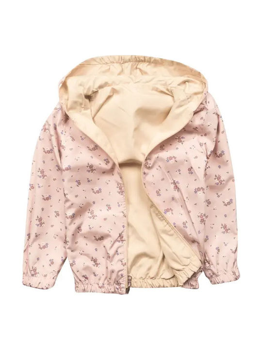 Kids' Casual Jacket Double Sided with Hood Beige-pink