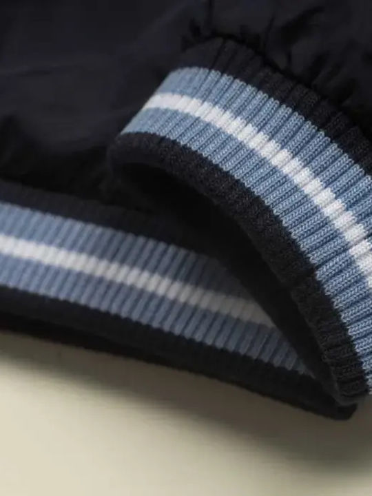 Kids Casual Short Windproof Jacket with Hood Blue
