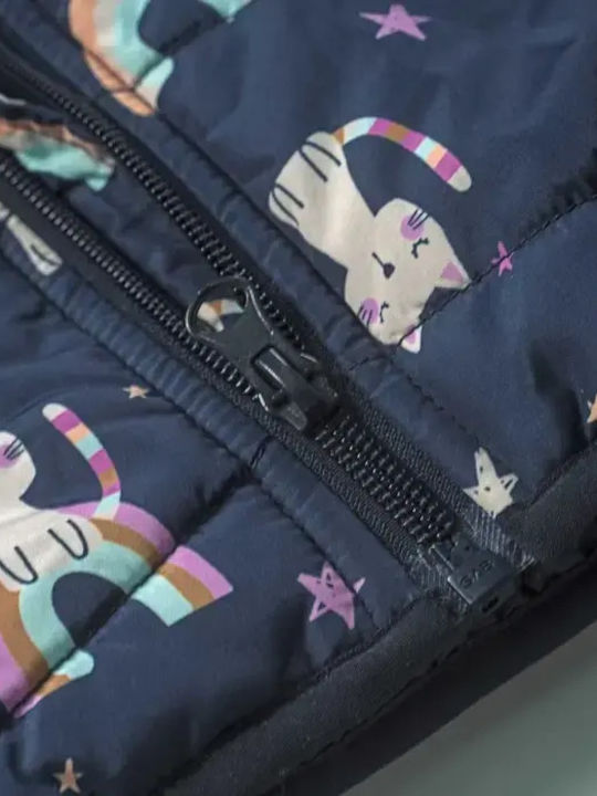 Kinder Steppjacke Ärmellos Kurz Blau