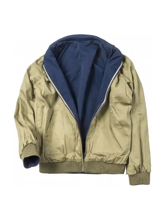 Kids Bomber Short Windproof Double Sided Navy Blue