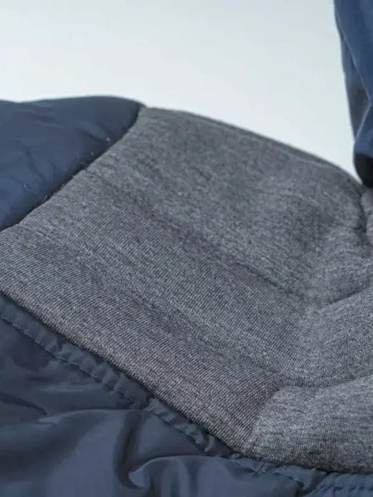 Kinder Steppjacke Kurz mit Kapuze Blau