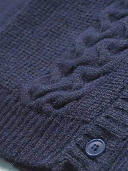 Kids Cardigan Cotton with Hood Navy Blue