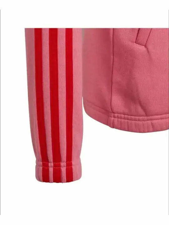 Sport Hanorac pentru copii De bumbac cu Glugă Roz Essentials 3-Stripes
