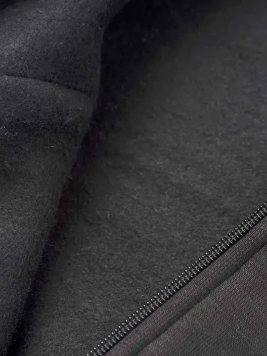 Kids Sweatshirt Cardigan Cotton with Hood Black