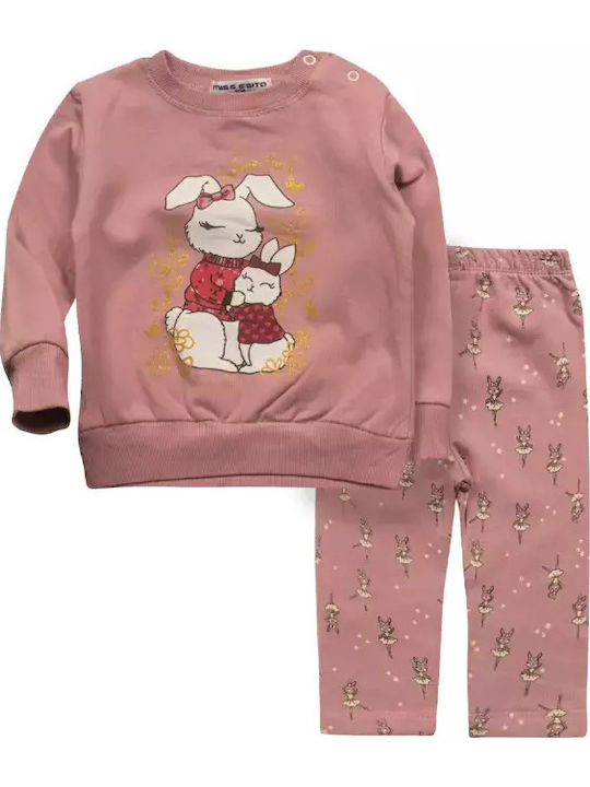 Kinder-Set mit Leggings Winter 2Stück Pink