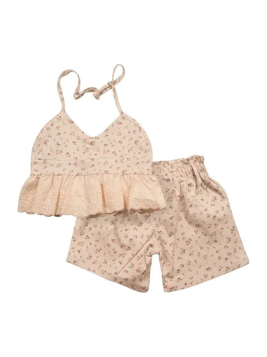 Kids Set with Shorts Summer 2pcs Salmon