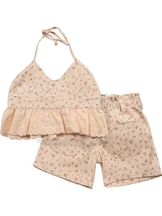 Kids Set with Shorts Summer 2pcs Salmon