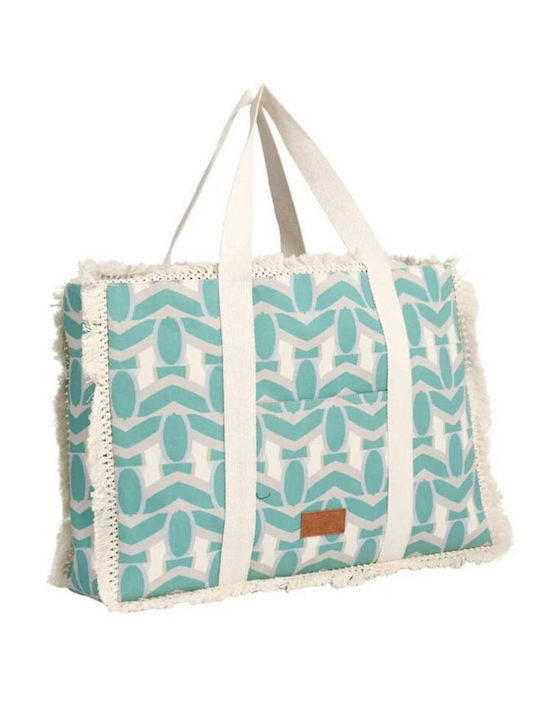 Achilleas Accessories Υφασμάτινη Τσάντα Θαλάσσης Τιρκουάζ Achilleas Accessories Υφασμάτινη Τσάντα Θαλάσσης Τιρκουάζ
