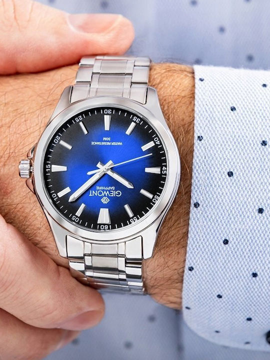 Sapphire Men's Watch 40mm Battery Stainless Steel Bracelet Silver Blue GW5160 B3
