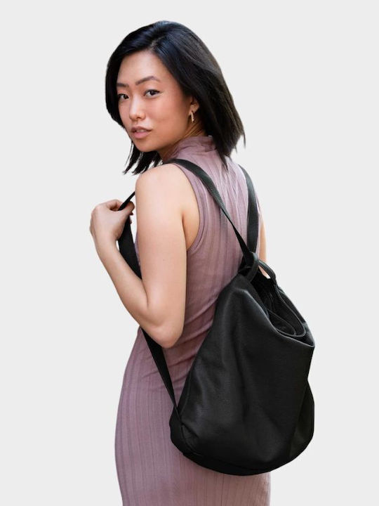 Leder Damen Handtasche Schulter Schwarz