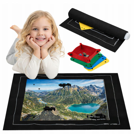 Covoraș Puzzle Zola 1500 3000 Piese Ghid Imprimat Dimensiuni 4 Recipiente de Sortare Suport Gonflabil Pompă Curele de Fixare Poliester 140 X 100 Cm