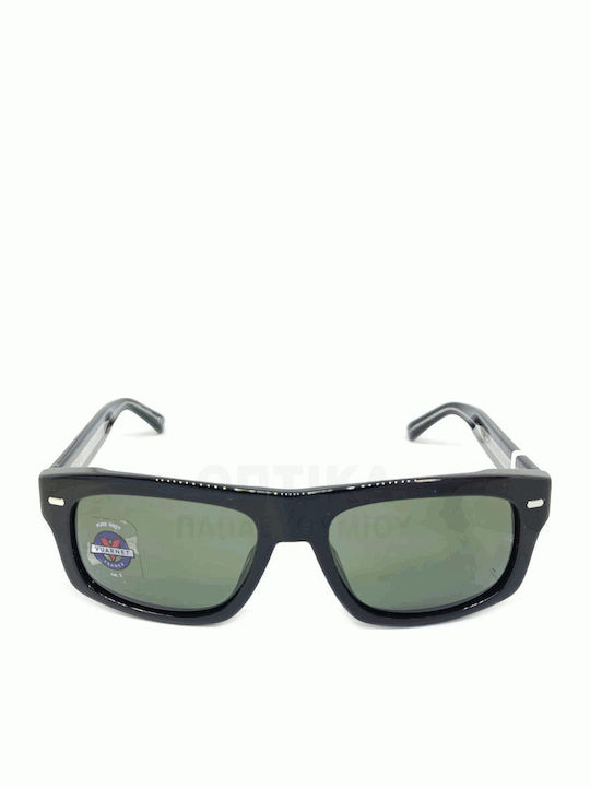 Unisex Sunglasses with Horn-Rimmed Frame Pure Grey Polarized