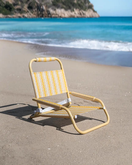 Flamingueo Beach Chair Aluminium Yellow Waterproof 75x55x54.5cm