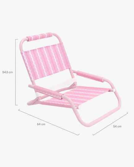 Flamingueo Beach Chair Aluminium Pink Waterproof 75x55x54.5cm