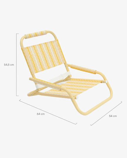 Flamingueo Beach Chair Aluminium Yellow Waterproof 75x55x54.5cm