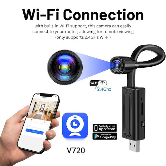Крита Камера WiFi със Слот за Карта Памет и Детектор на Движение