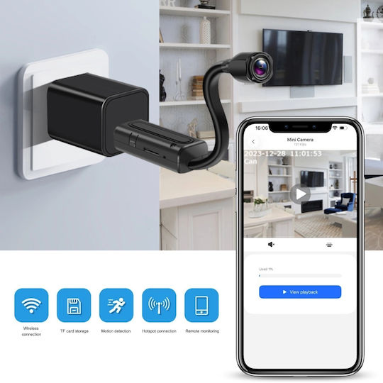 Cameră Ascunsă WiFi cu Slot pentru Card de Memorie și Senzor de Mișcare