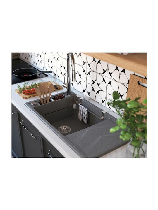 Deante Подплотен Кухненски Мивка Inox със Смесител 50x82см Сива