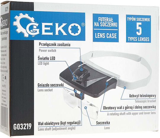 Geko Schutzbrillen Mit LEDs 5 Austauschbare Vergrößerungsgläser