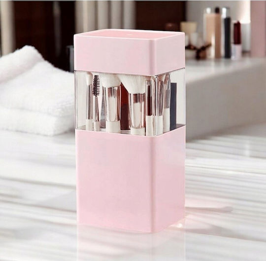 ecarla Make-up Zubehör Aufbewahrungskoffer für Kosmetika Rosa 12 Stück